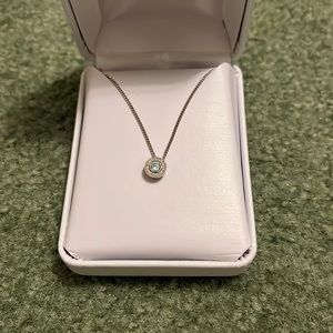 Silver birthstone necklace